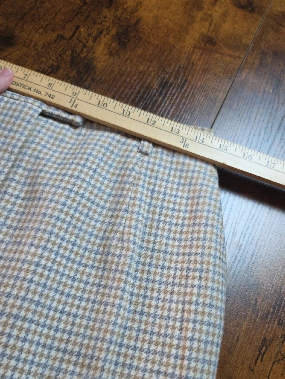 PENDLETON | 100% Virgin Wool Houndstooth High Rise Trousers USA | 12 Petite